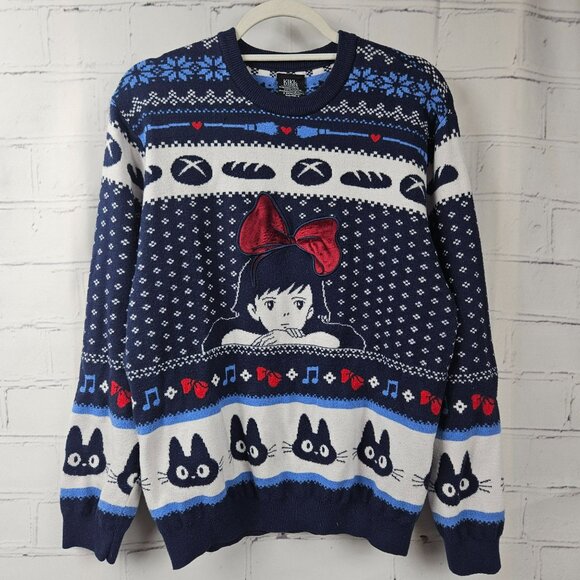 Kikis Delivery Holiday Christmas Fair Isle Sweater Womens XL Studio Ghibli - Picture 1 of 12